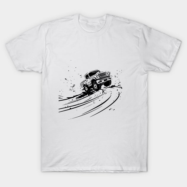 Vintage Black and White Pickup Truck T-Shirt T-Shirt by TeeTruck